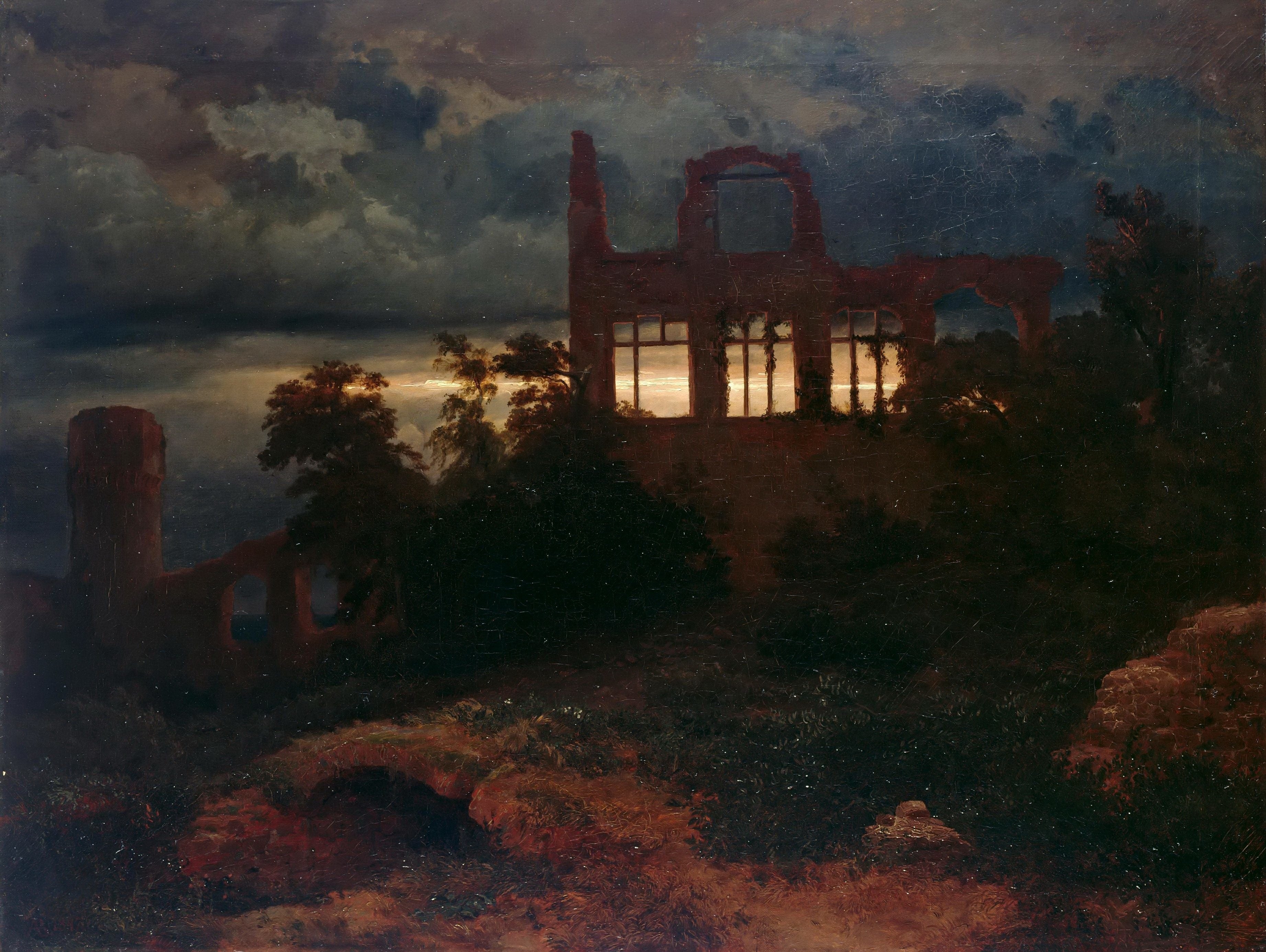 Paysage avec ruines de château - Arnold Böcklin