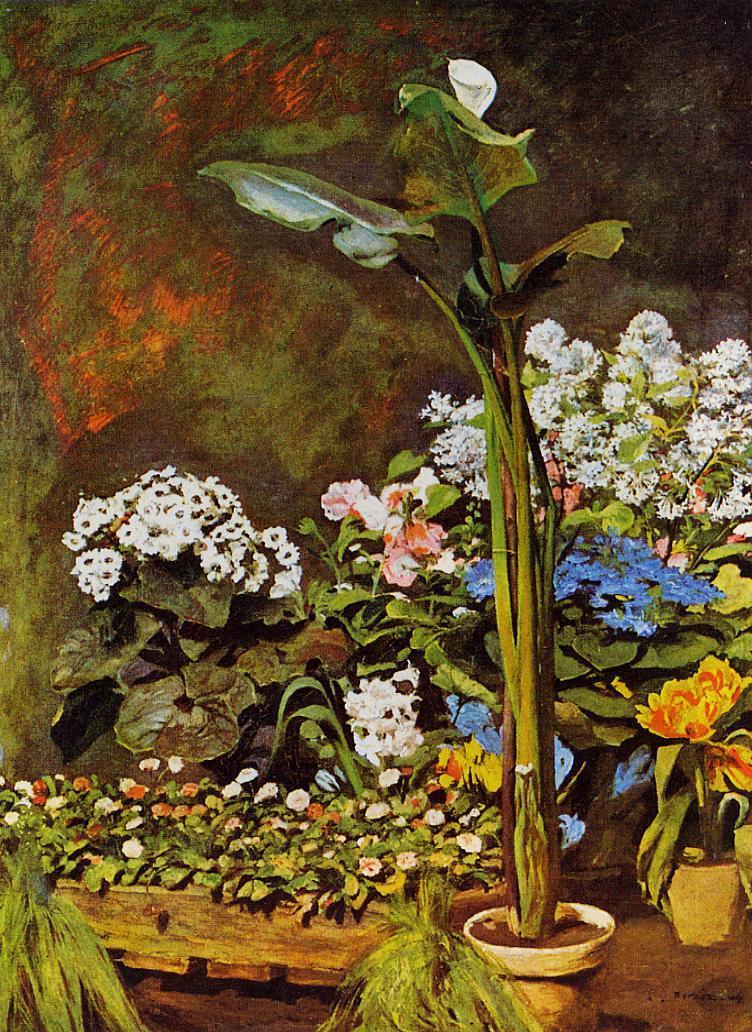 Reproduction du tableau « Nature morte, arum et fleurs - Pierre-Auguste Renoir » par Alpha Reproduction en peinture à l’huile