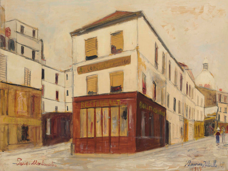 Au Consulat d'Auvergne, Rue Norvins (1937) - Maurice Utrillo