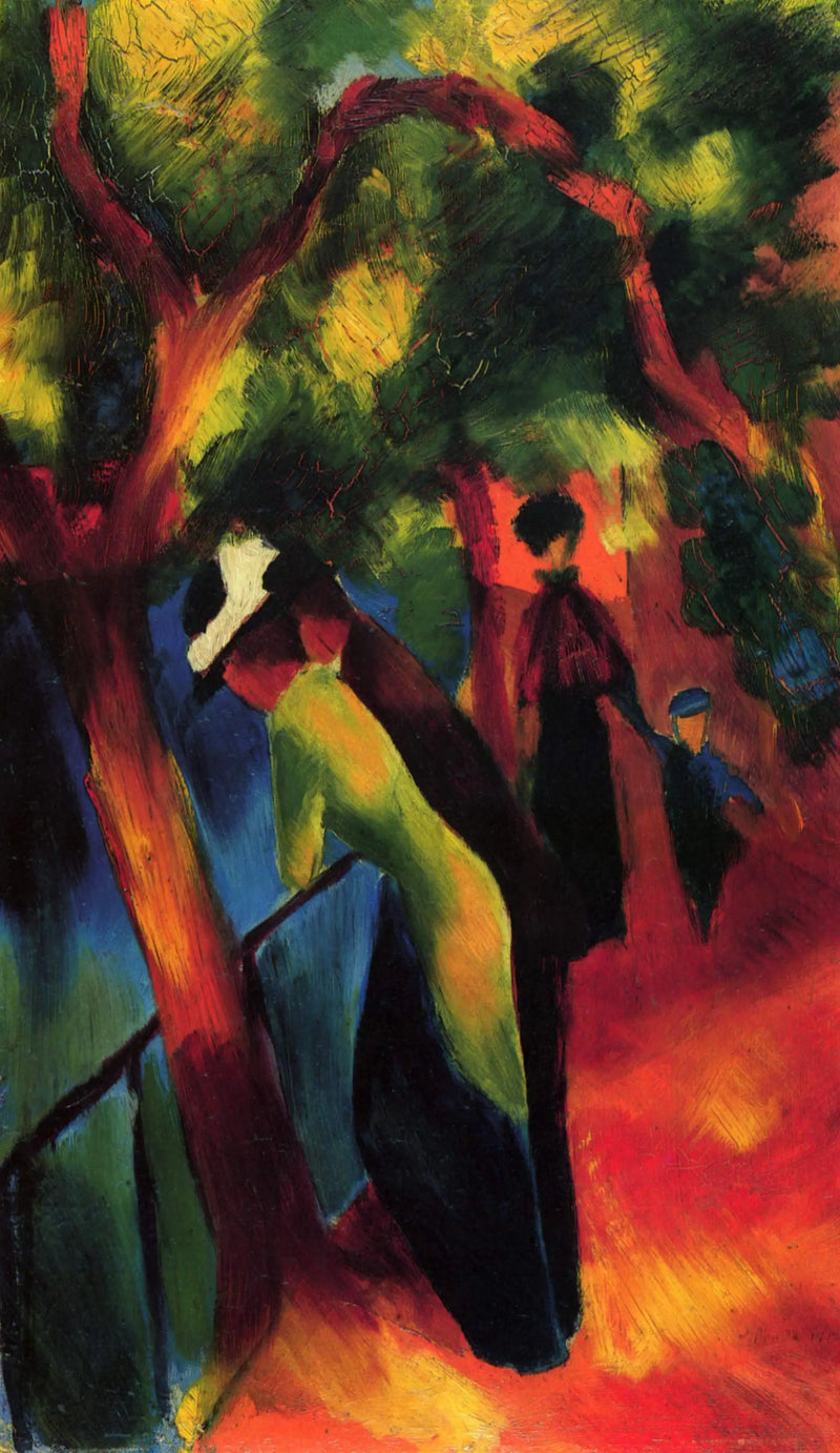 Solfylt spasertur - August Macke