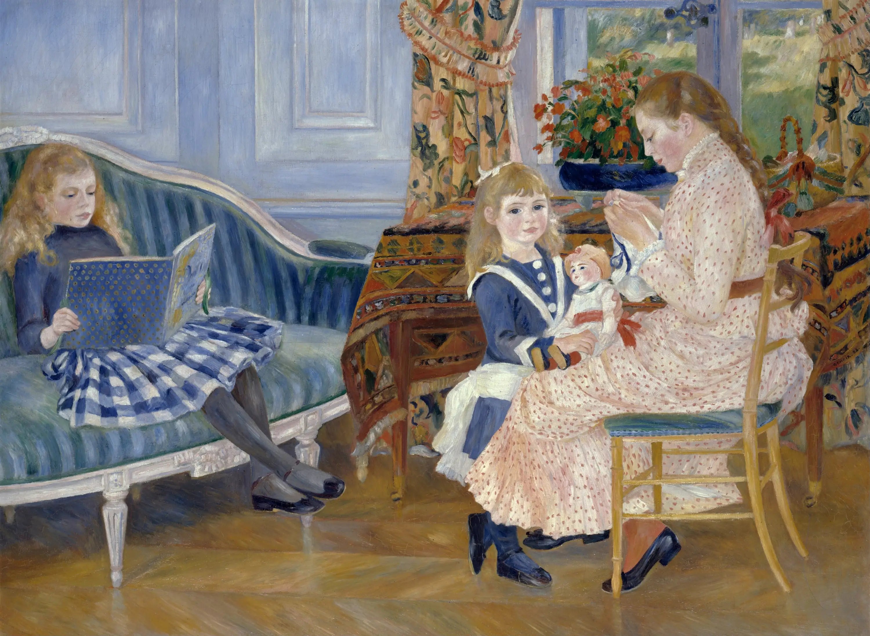 Reproduction du tableau « L'après-midi des enfants à Wargemont - Pierre-Auguste Renoir » par Alpha Reproduction en peinture à l’huile