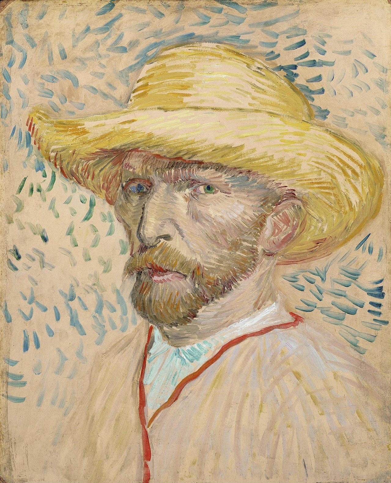 🎨 Selvportrett med stråhatt – Vincent van Gogh (sommer 1887)