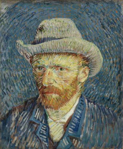 🎩 Selvportrett med grå filthatt – Vincent van Gogh (1887–1888)