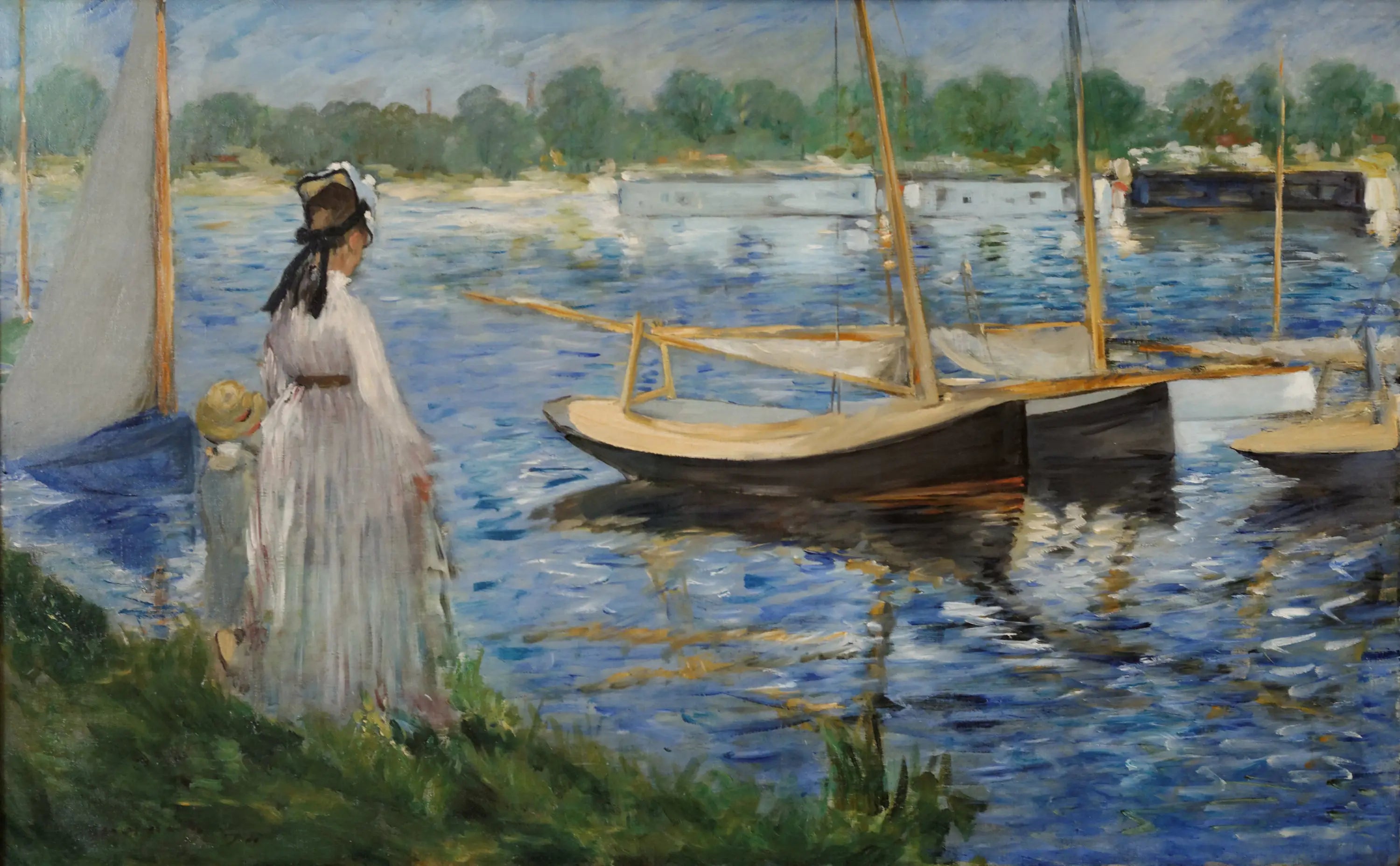 Reproduction du tableau « Bords de Seine à Argenteuil - Édouard Manet » par Alpha Reproduction en peinture à l’huile