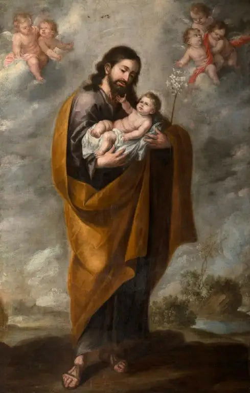 Sankt Josef med den frelste barnet (Engler i skyene) - Bartolomé Esteban Murillo

Source:
Saint Joseph avec l'Enfant Sauveur (Anges dans les nuages) - Bartolomé Esteban Murillo