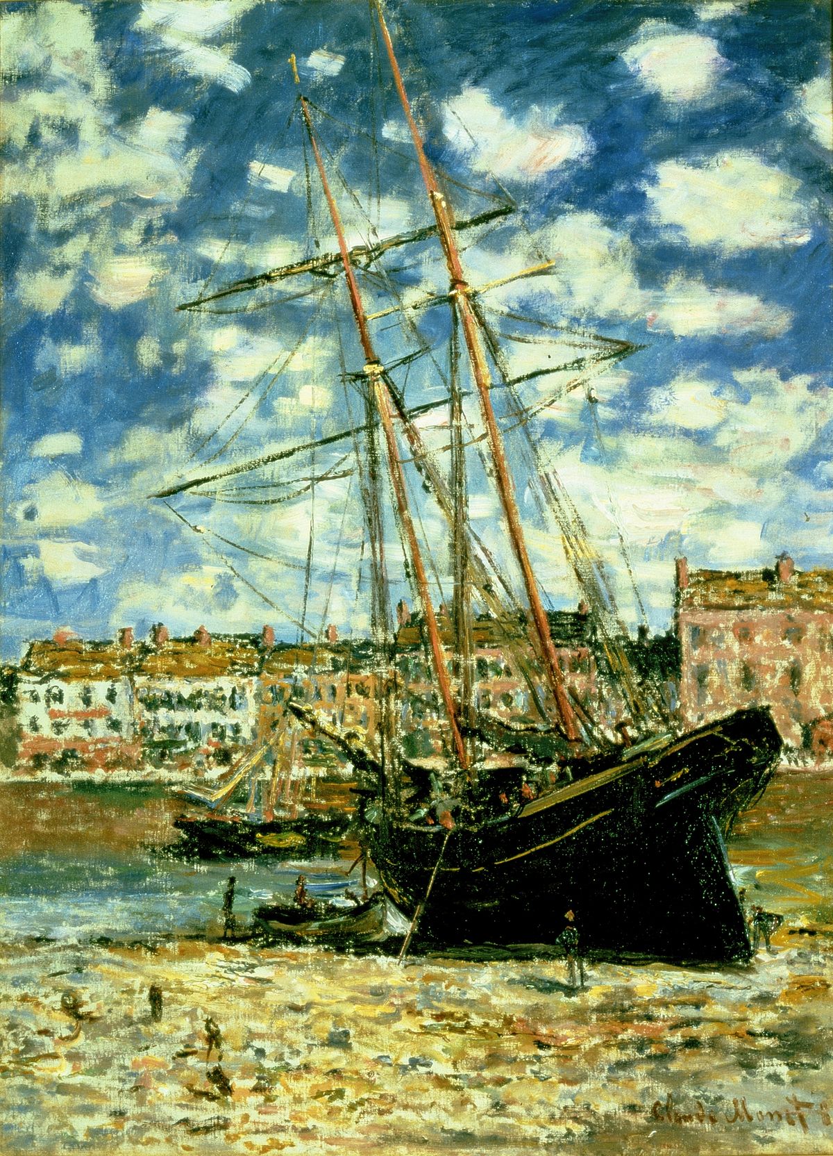 Båt liggende ved lavvann - Claude Monet