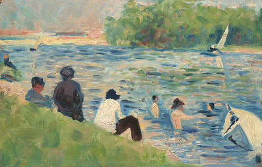 Reproduction du tableau « Baigneurs à Asnières (Étude I) - Georges Seurat » par Alpha Reproduction en peinture à l’huile