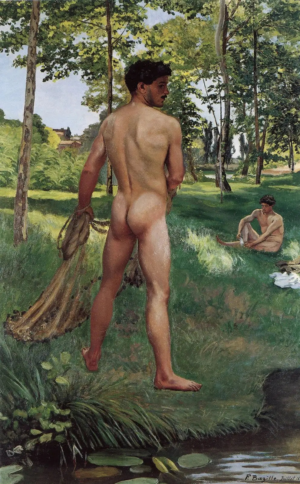 Reproduction du tableau « Le Pêcheur à l'épervier - Frédéric Bazille » par Alpha Reproduction en peinture à l’huile