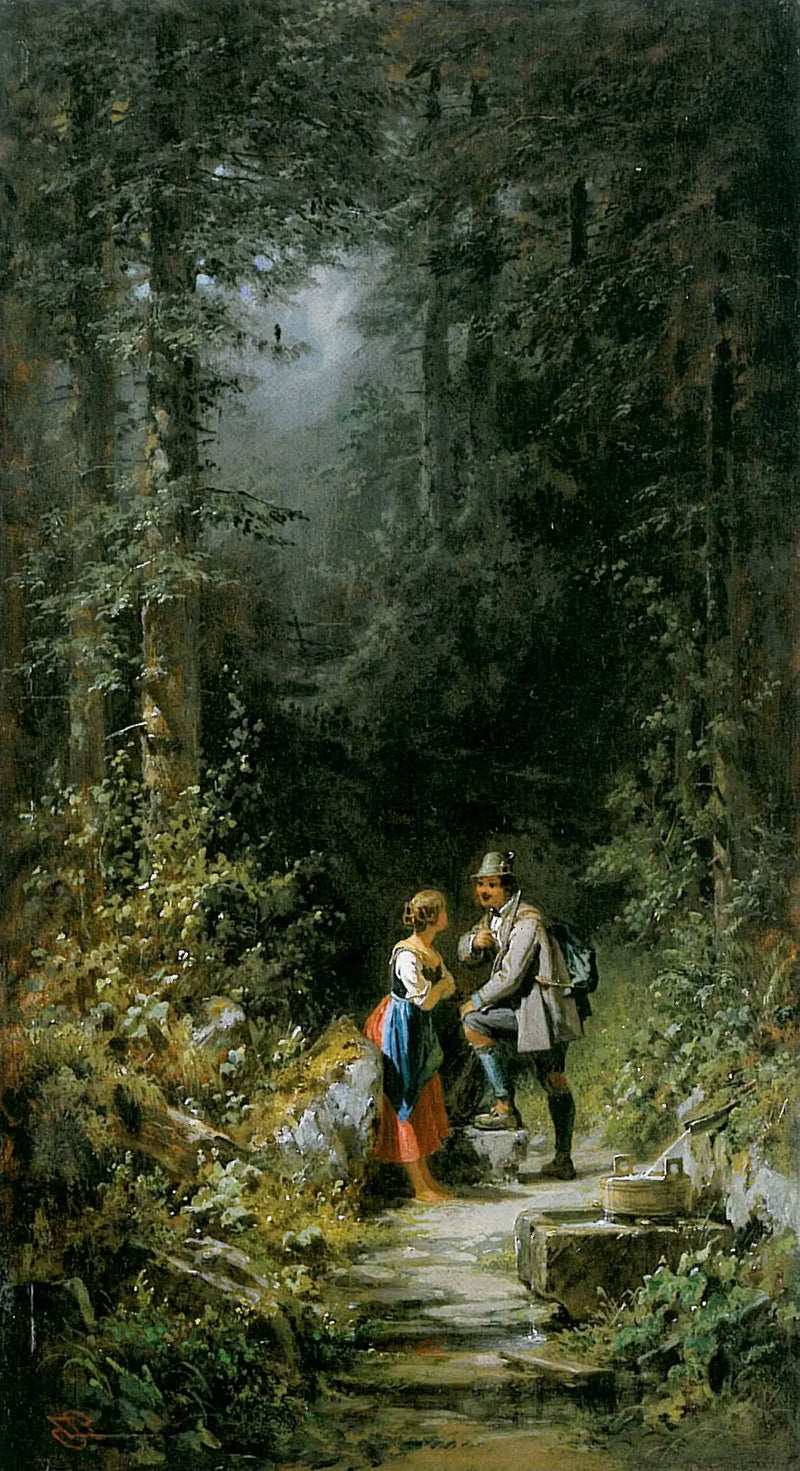 Møte i skogen - Carl Spitzweg