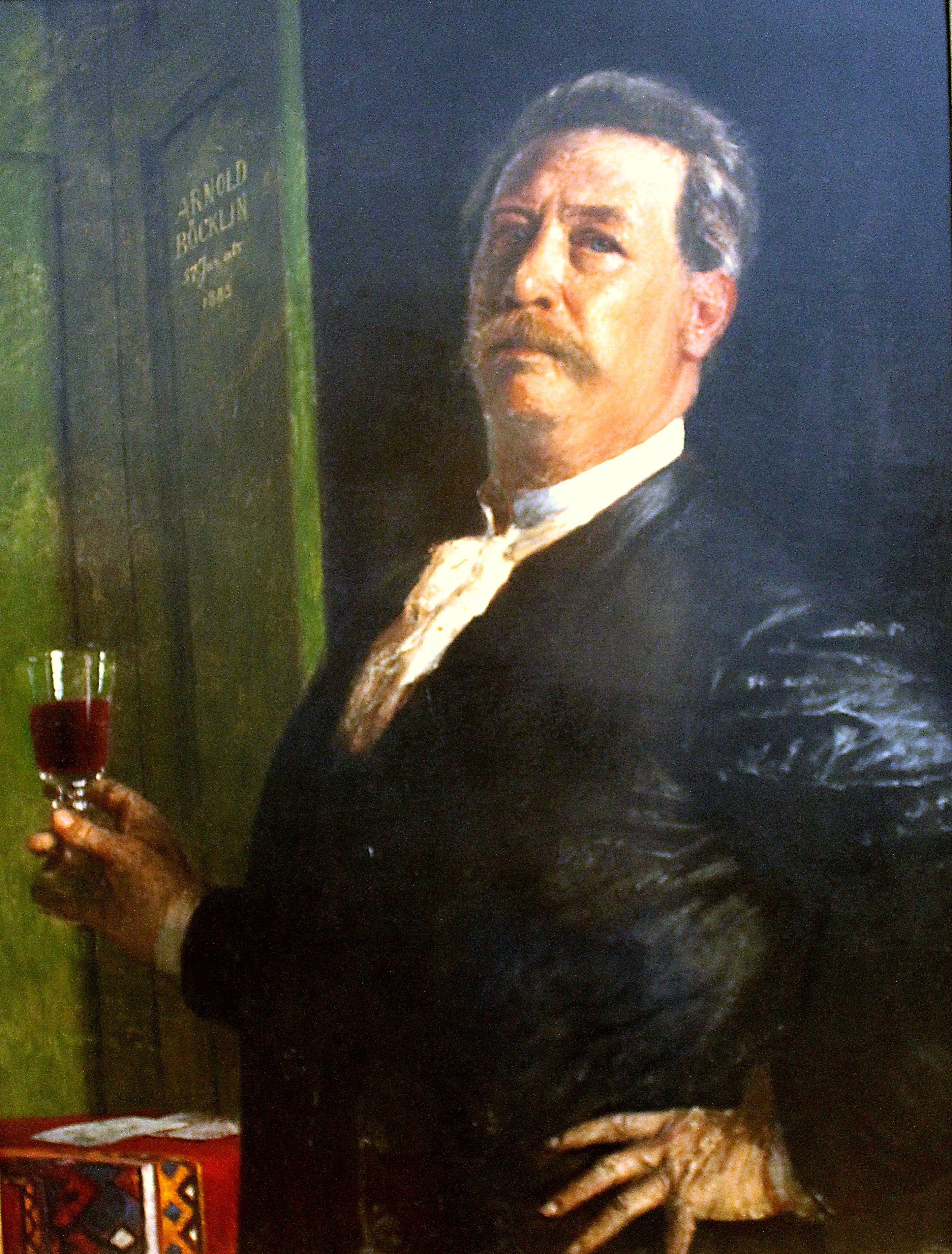 Autoportrait avec un verre de vin - Arnold Böcklin