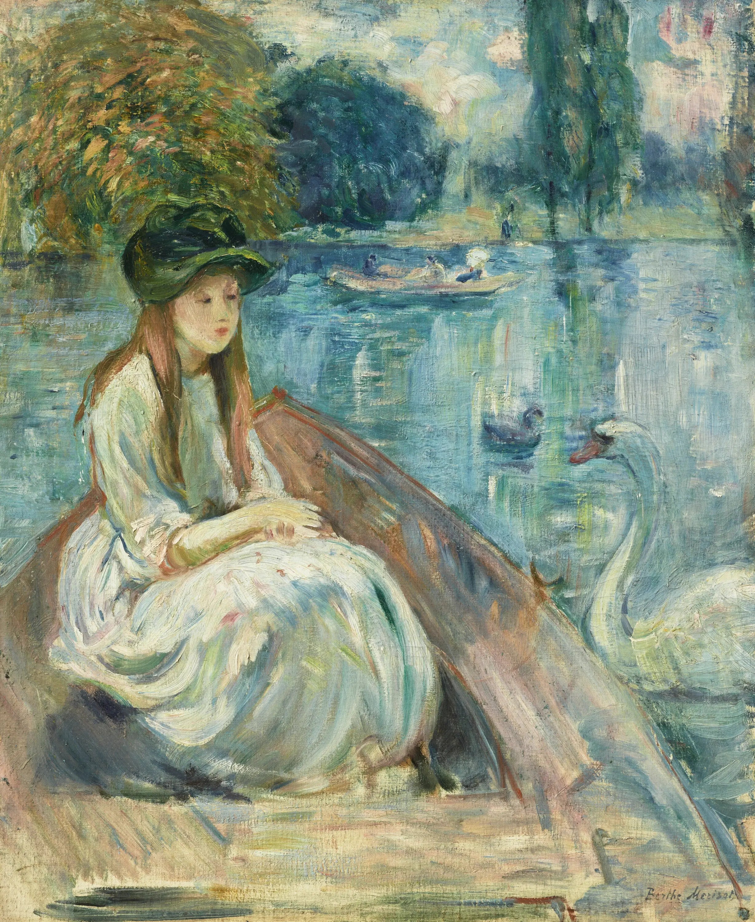 Reproduction du tableau « Jeanne Fourmanoir sur le lac - Berthe Morisot » par Alpha Reproduction en peinture à l’huile
