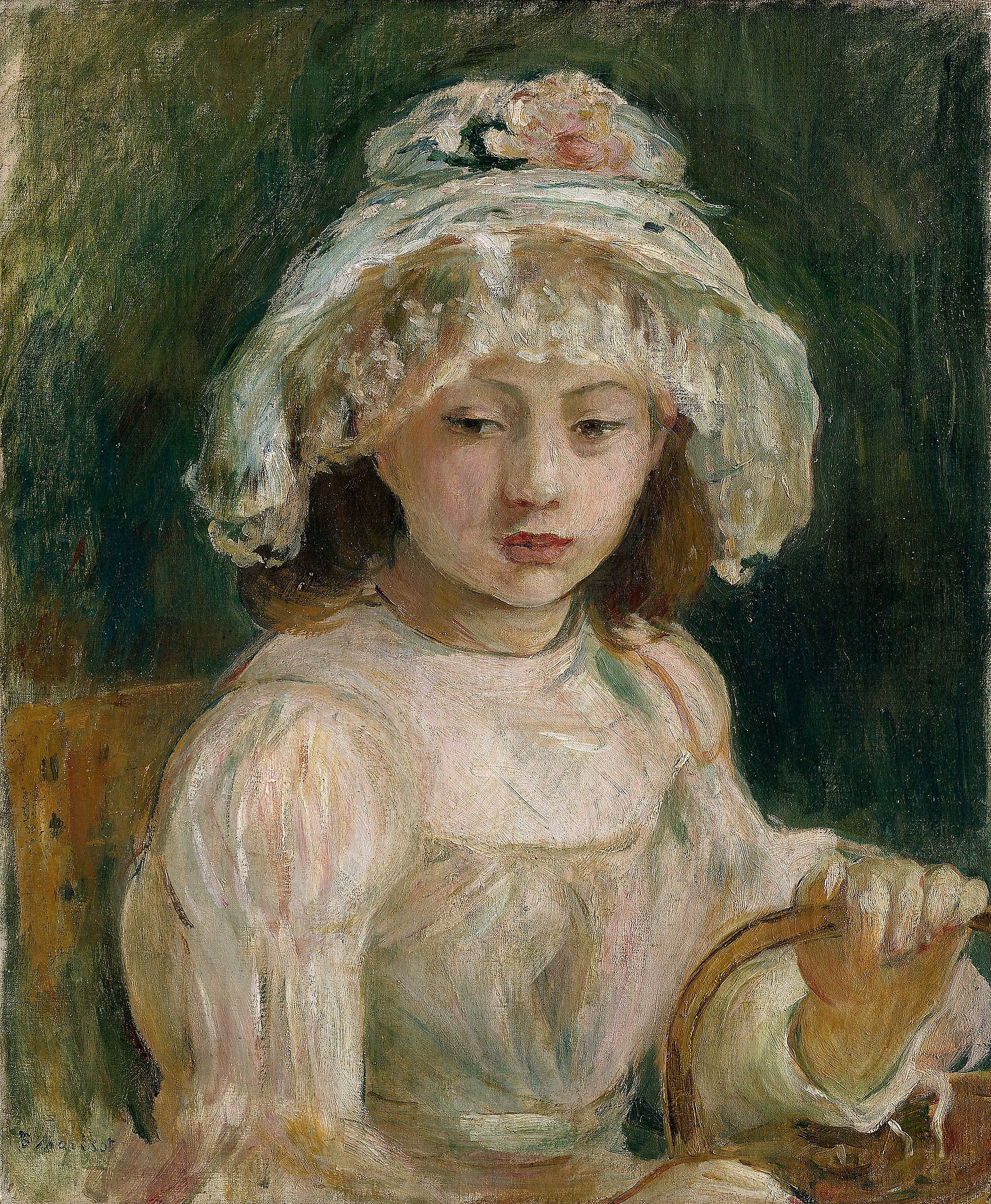 Reproduction du tableau « Jeune fille au chapeau - Berthe Morisot » par Alpha Reproduction en peinture à l’huile