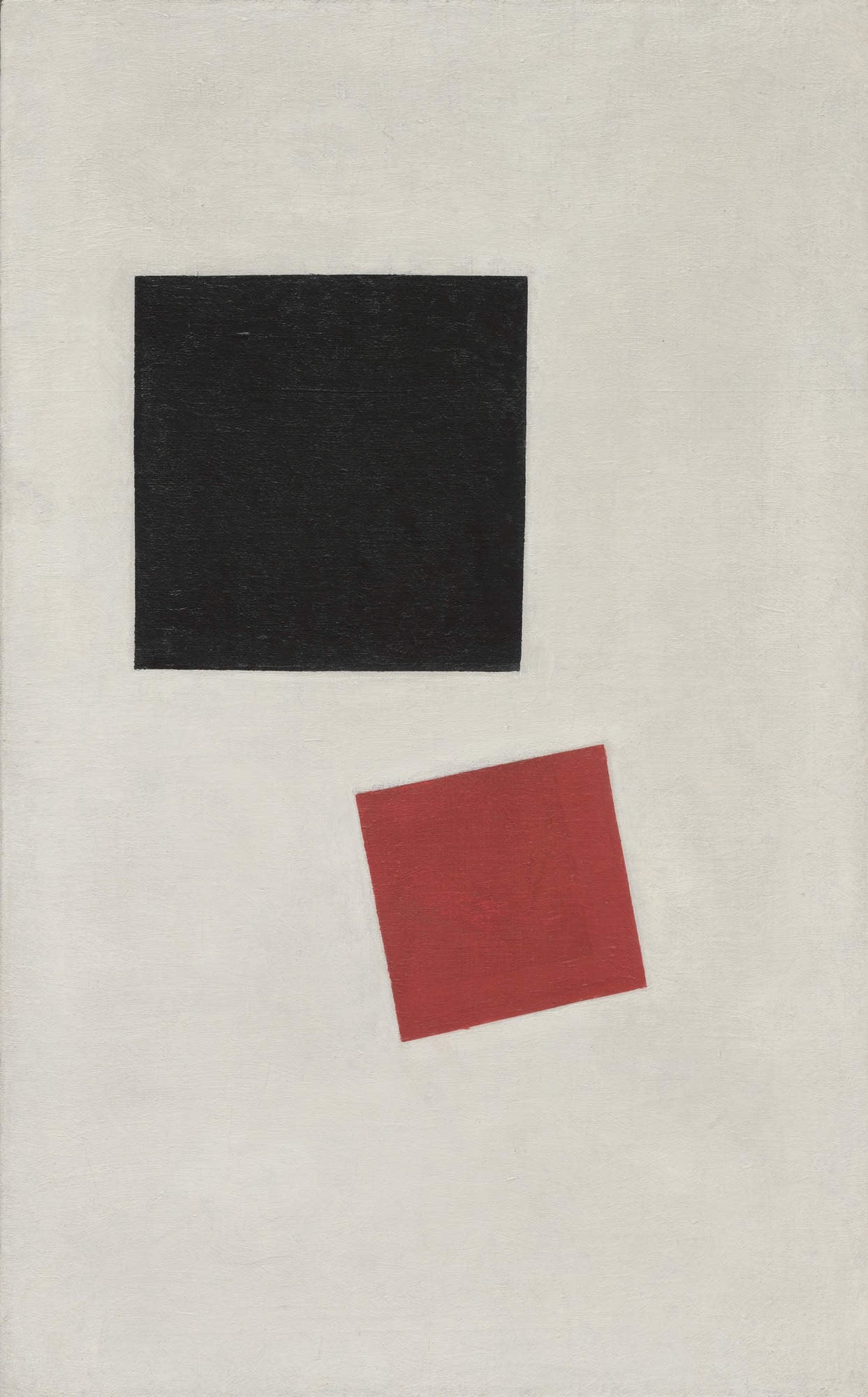 Réalisme pictural d'un garçon avec un sac à dos - Masses de couleurs dans la quatrième dimension - Kazimir Malevich