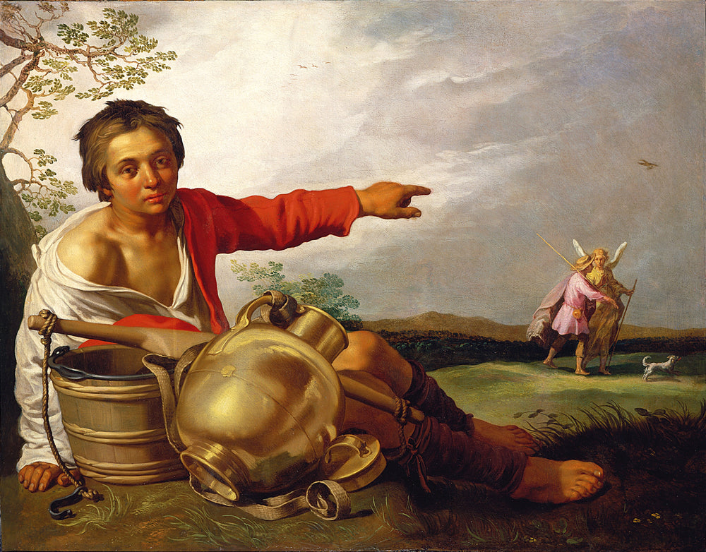 Jeune Berger montrant Tobie et l'Ange - Abraham Bloemaert image 1 tableau peint à l’huile sur toile