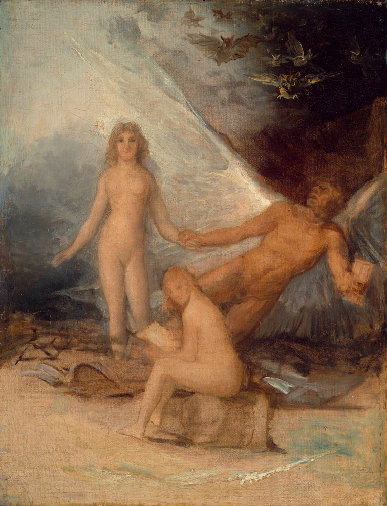 Reproduction du tableau « La Vérité, l'Histoire et le Temps - Francisco de Goya » par Alpha Reproduction en peinture à l’huile