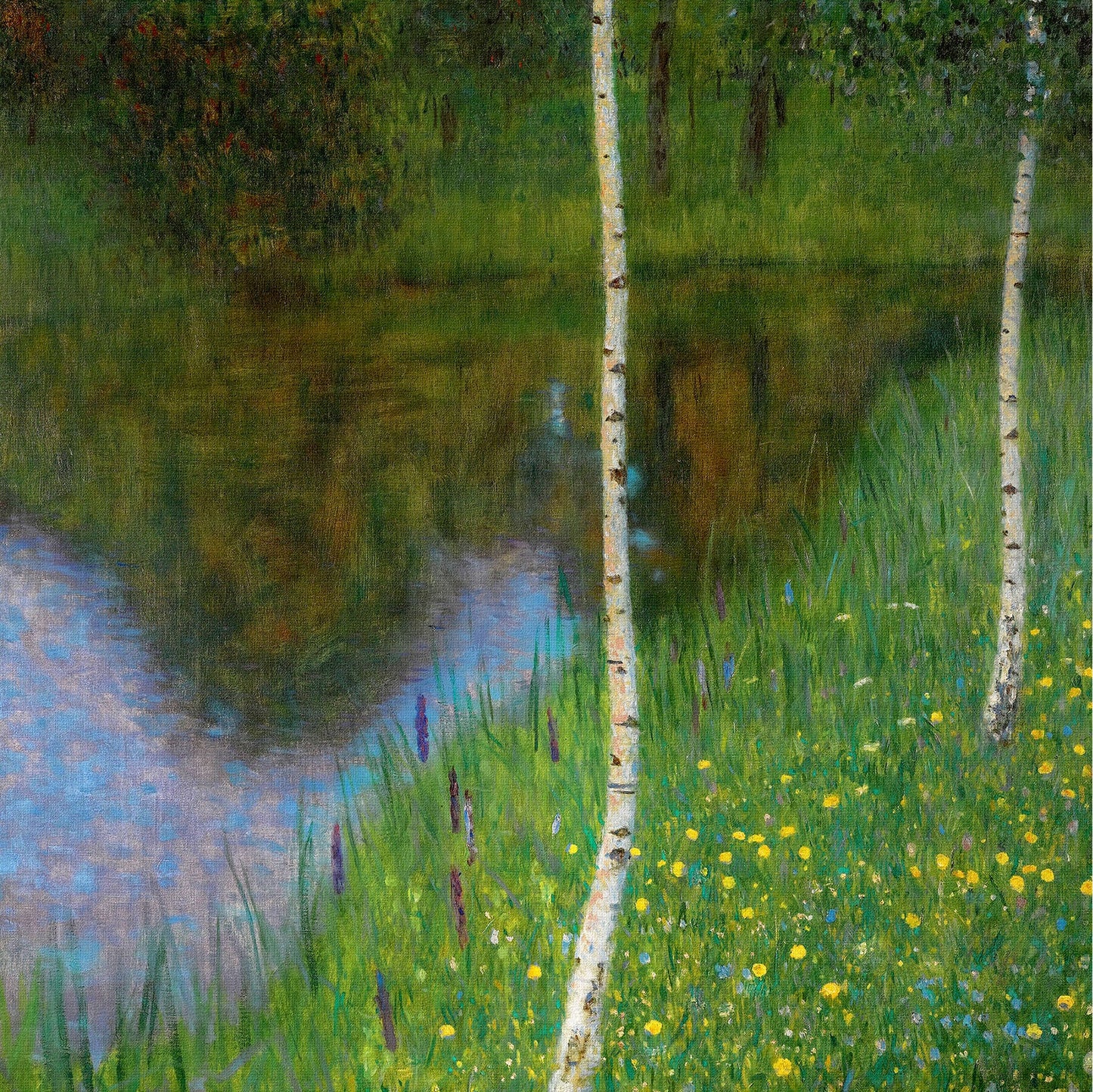 🌳 Innsjøbredde med bjørketrær – Gustav Klimt (ca. 1901)