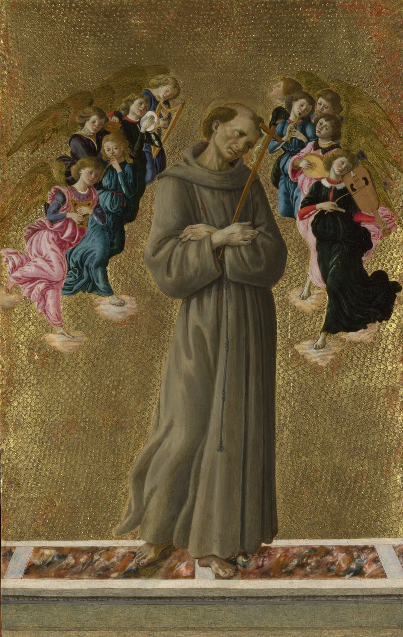 Frans av Assisi med engler - Sandro Botticelli