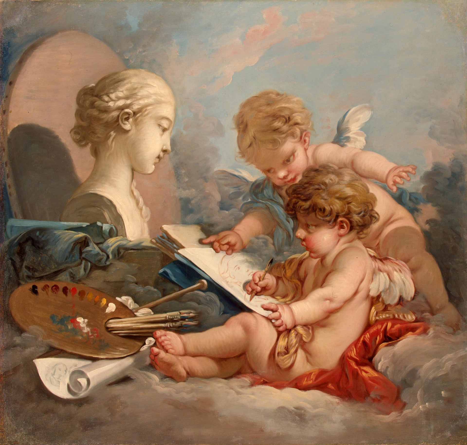 Cupidons. Allégorie de la peinture - François Boucher