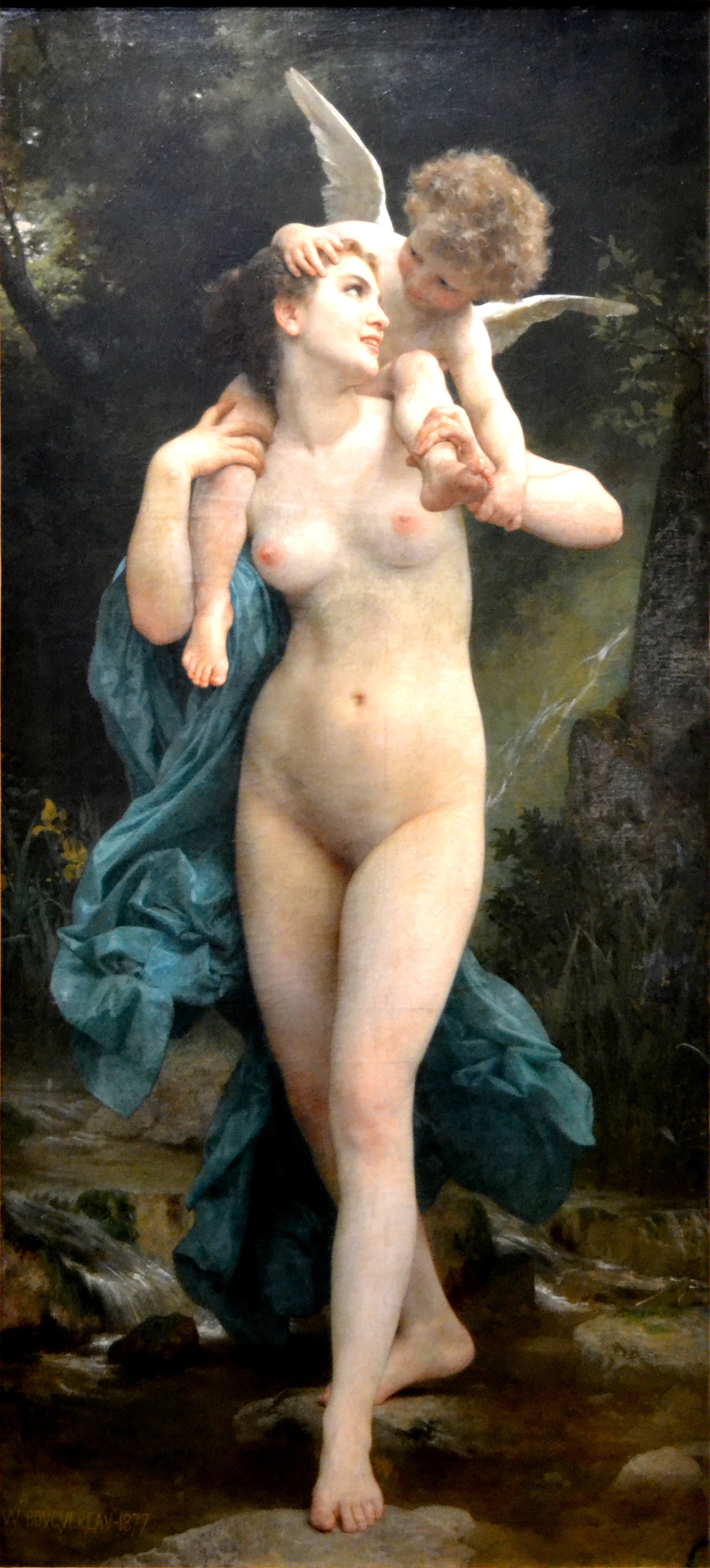 Reproduction du tableau « La Jeunesse et l'Amour - Bouguereau » par Alpha Reproduction en peinture à l’huile