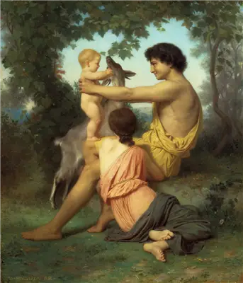 Idylle: Familie fra Antikken/Arcadia - Bouguereau