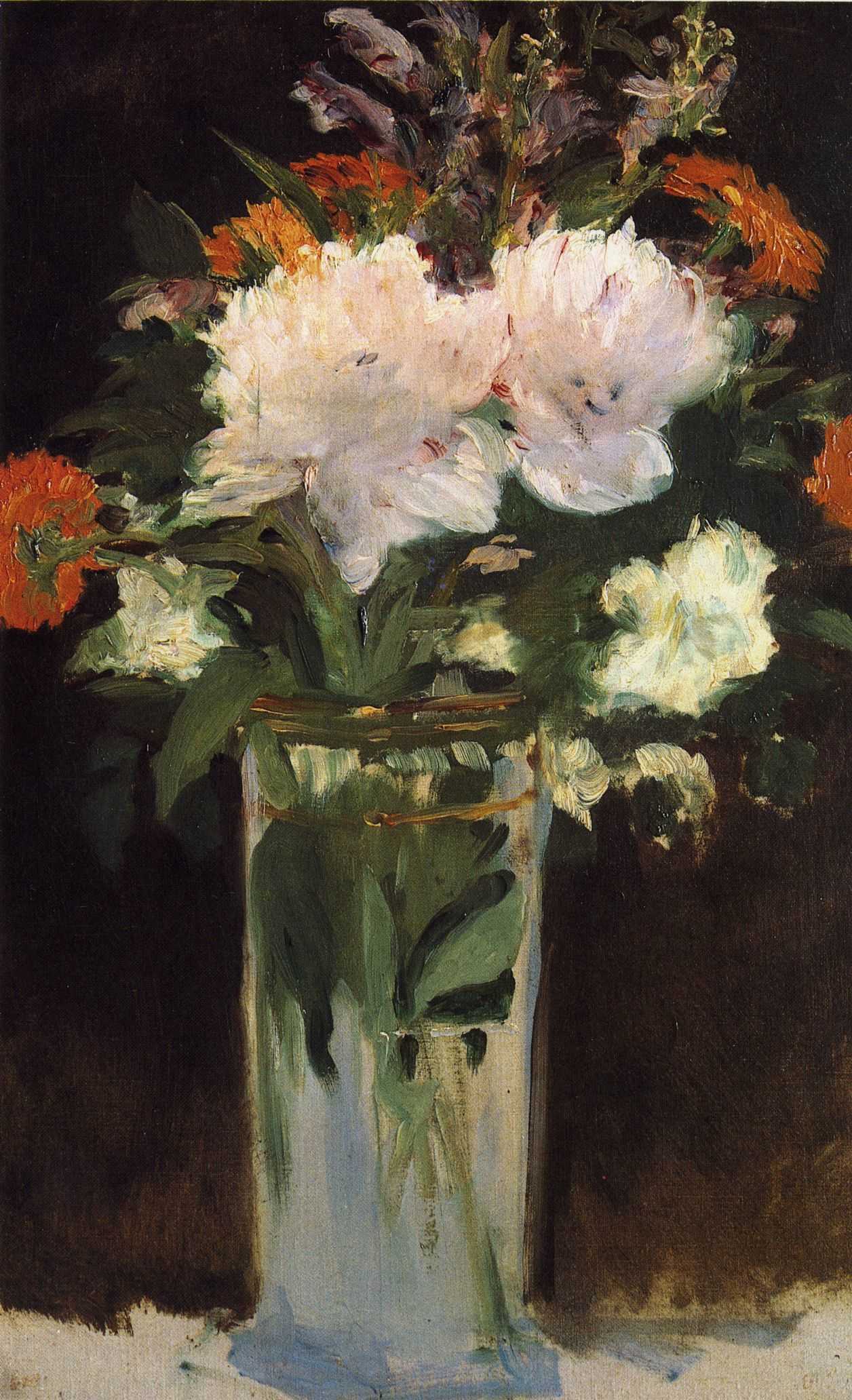 Reproduction du tableau « Roses et lilas - Édouard Manet » par Alpha Reproduction en peinture à l’huile