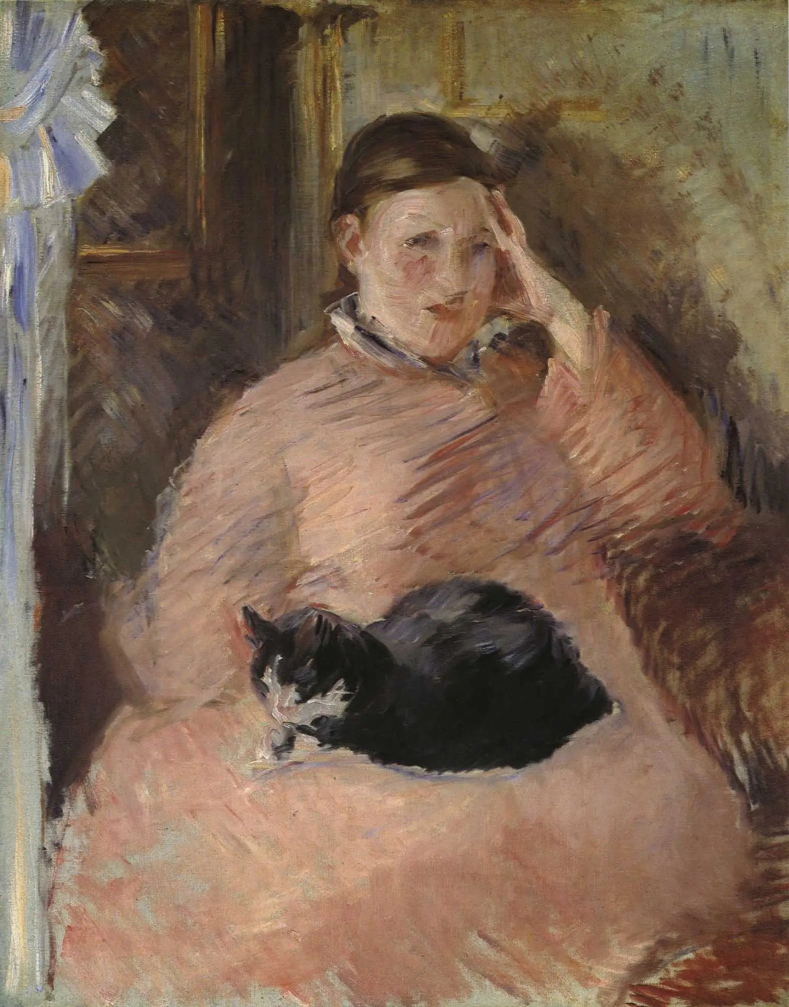 Reproduction du tableau « La Femme au chat - Édouard Manet » par Alpha Reproduction en peinture à l’huile