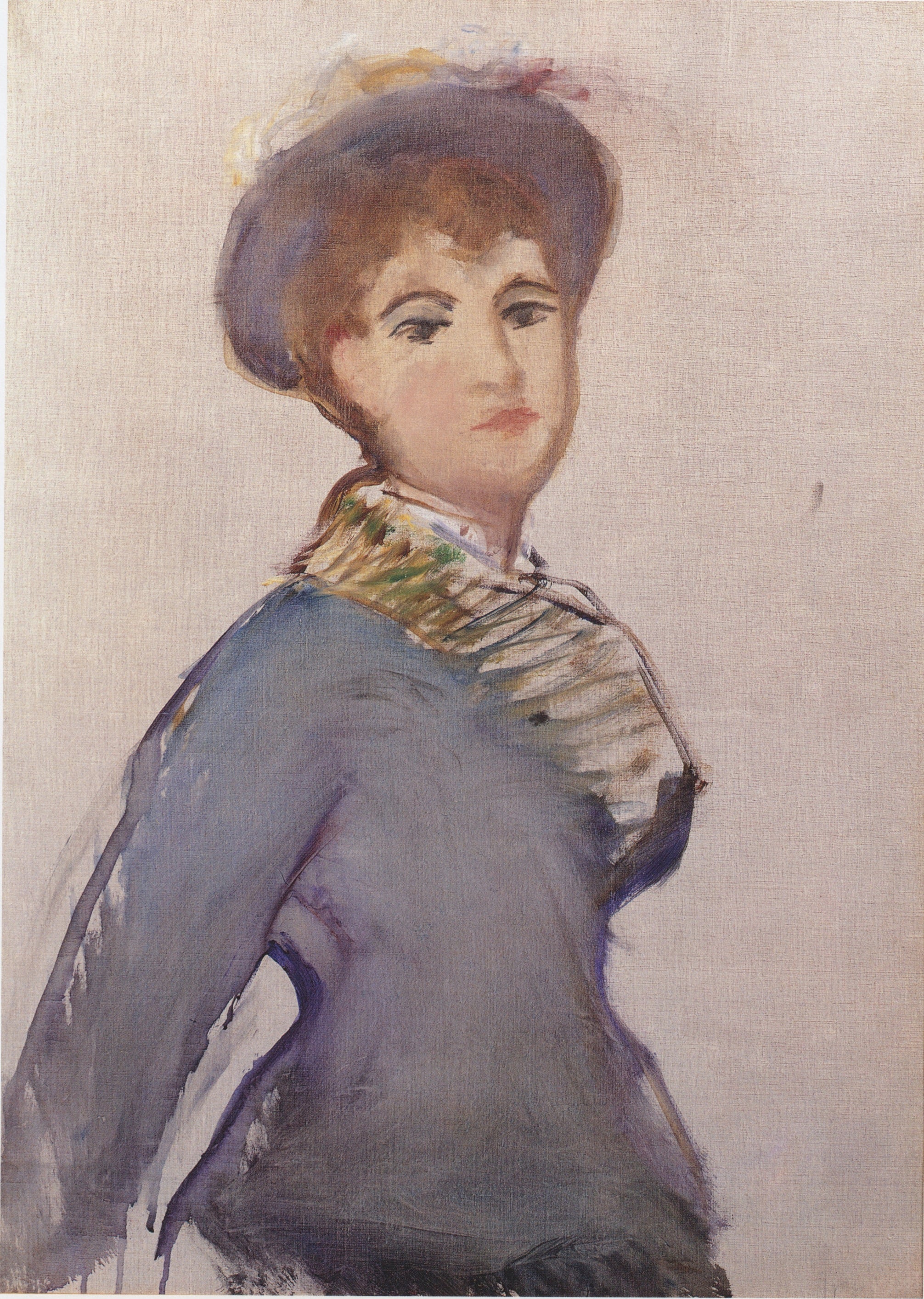 Reproduction du tableau « Jeune femme à mi-corps - Édouard Manet » par Alpha Reproduction en peinture à l’huile