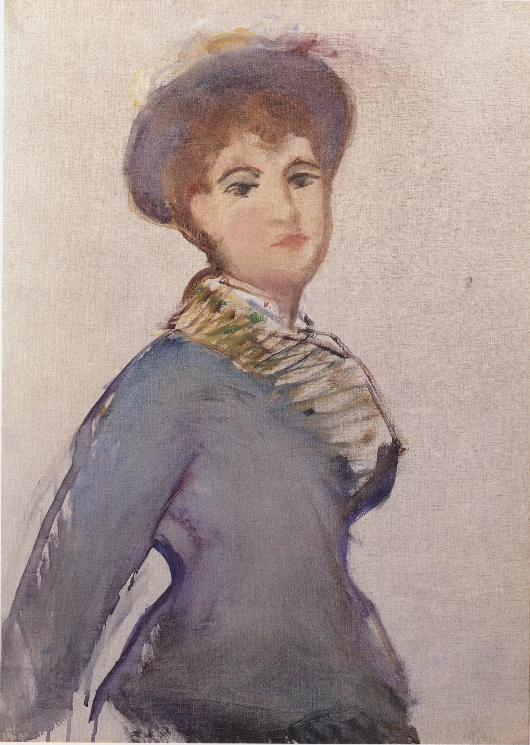 Reproduction du tableau « Jeune femme à mi-corps - Édouard Manet » par Alpha Reproduction en peinture à l’huile