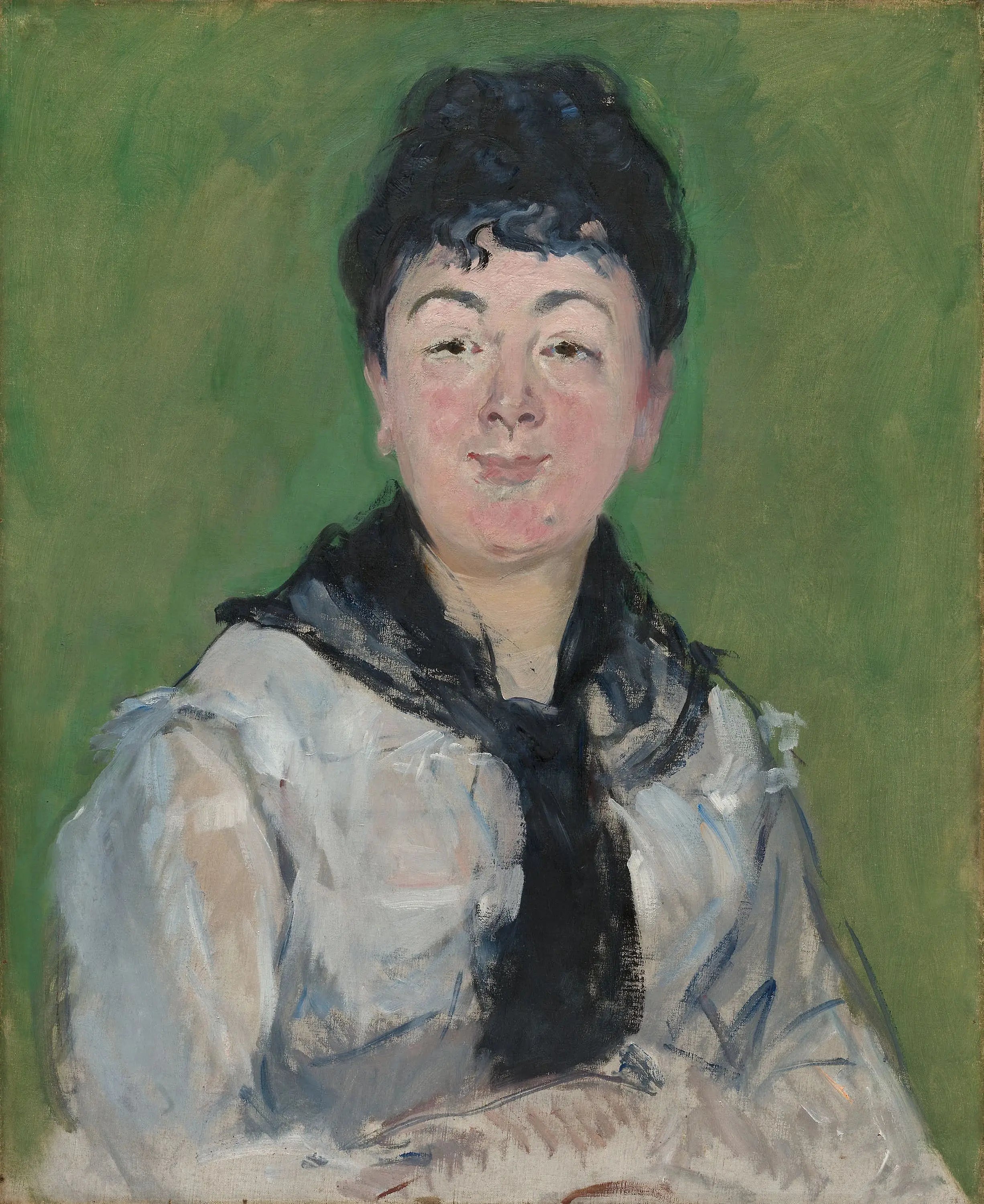 Reproduction du tableau « Femme au fichu noir - Édouard Manet » par Alpha Reproduction en peinture à l’huile