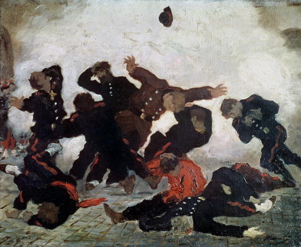 Reproduction du tableau « L'explosion - Édouard Manet » par Alpha Reproduction en peinture à l’huile