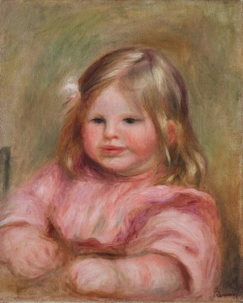 Reproduction du tableau « Coco sur un fond rose - Pierre-Auguste Renoir » par Alpha Reproduction en peinture à l’huile