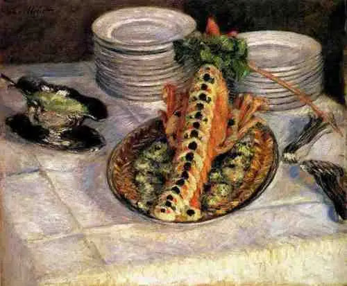 Stilleben med kreps - Gustave Caillebotte