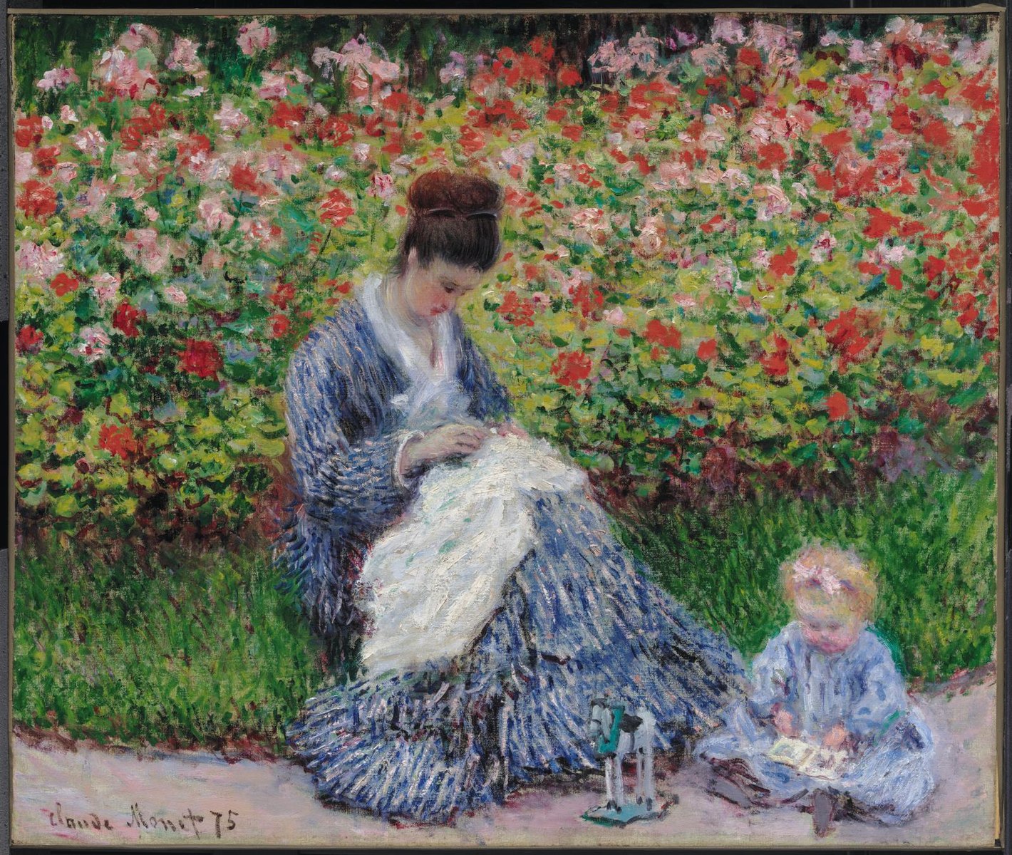 🌼 Camille Monet og barnet i hagen – Claude Monet (1875)