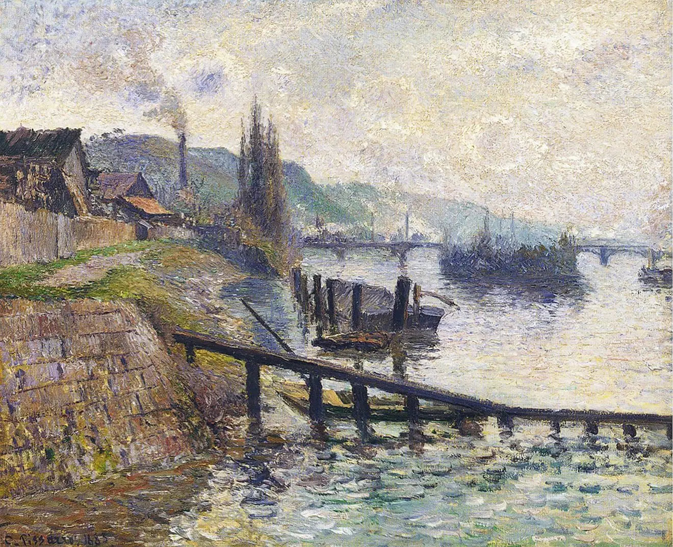 Reproduction du tableau « La Côte Sainte-Catherine à Rouen - Camille Pissarro » par Alpha Reproduction en peinture à l’huile