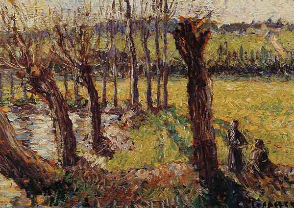 Reproduction du tableau « Les Saules en hiver, Eragny - Camille Pissarro » par Alpha Reproduction en peinture à l’huile