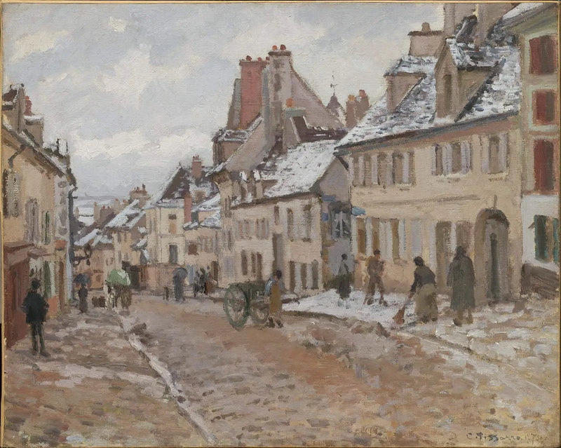 Pontoise, Gisorsveien om vinteren - Camille Pissarro