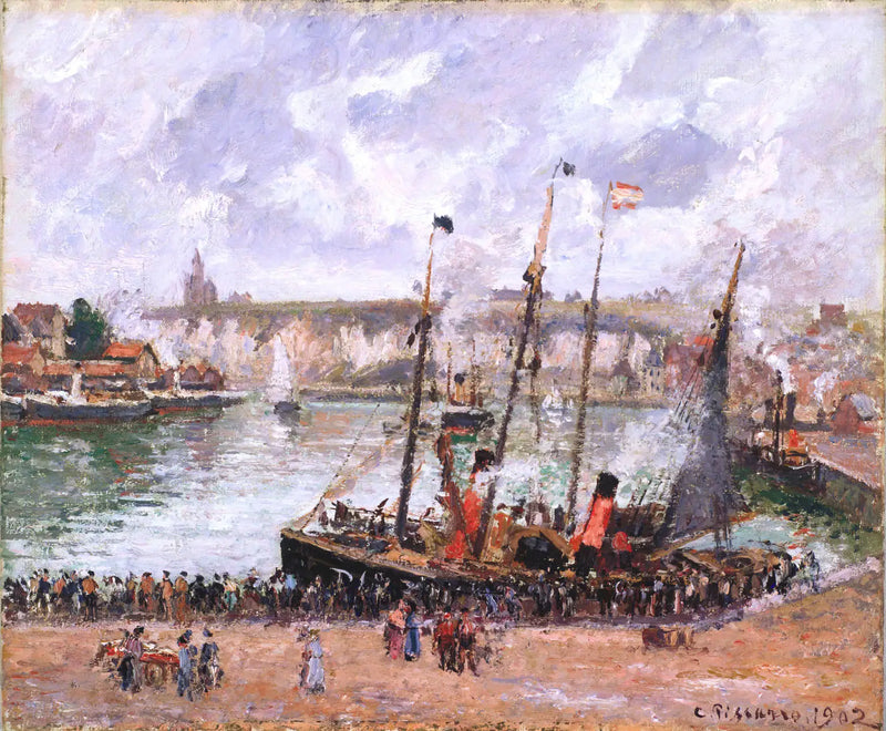 Havnen i Dieppe - Camille Pissarro