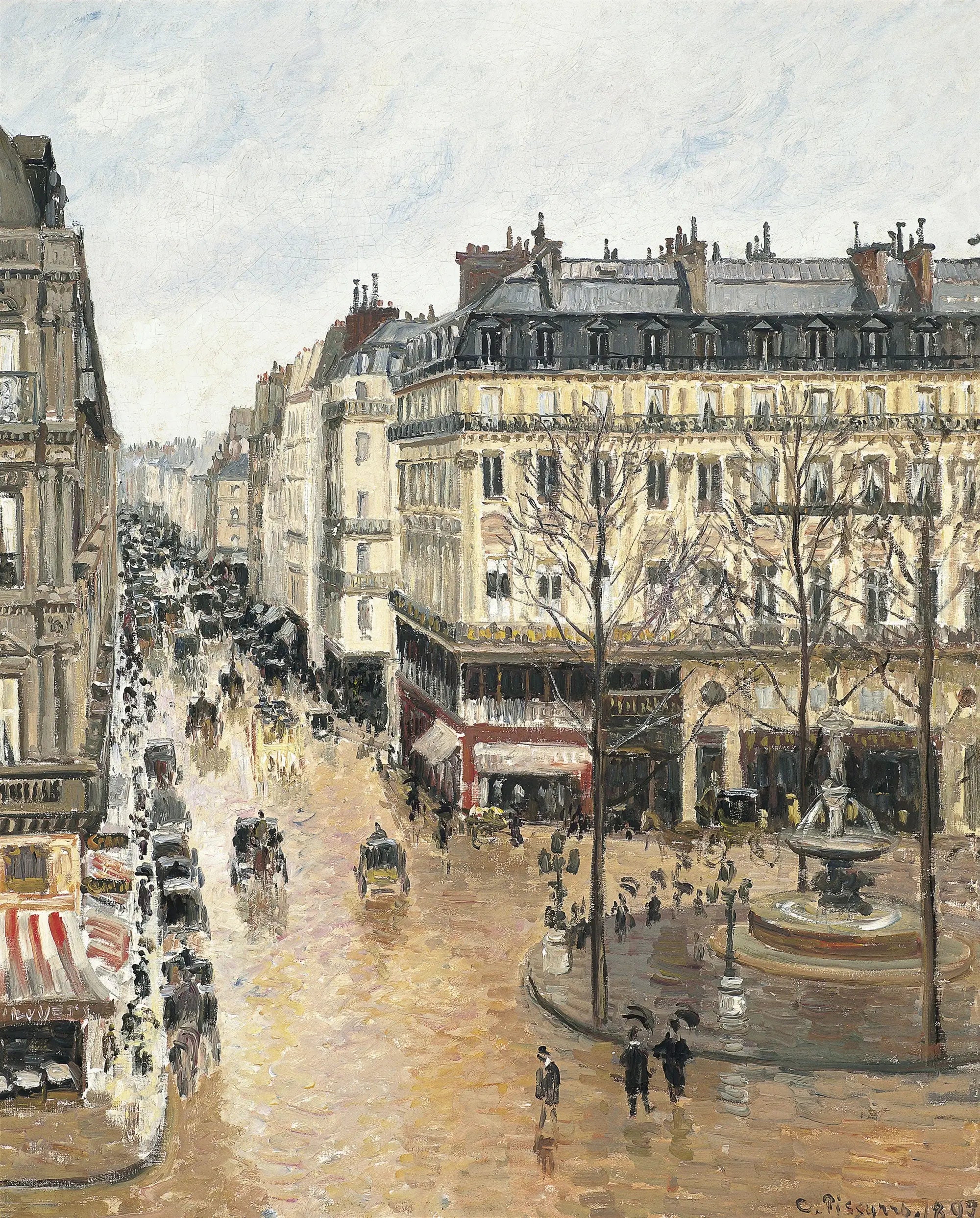 Reproduction du tableau « Rue Saint-Honoré, Après-midi, Effet de Pluie - Camille Pissarro » par Alpha Reproduction en peinture à l’huile