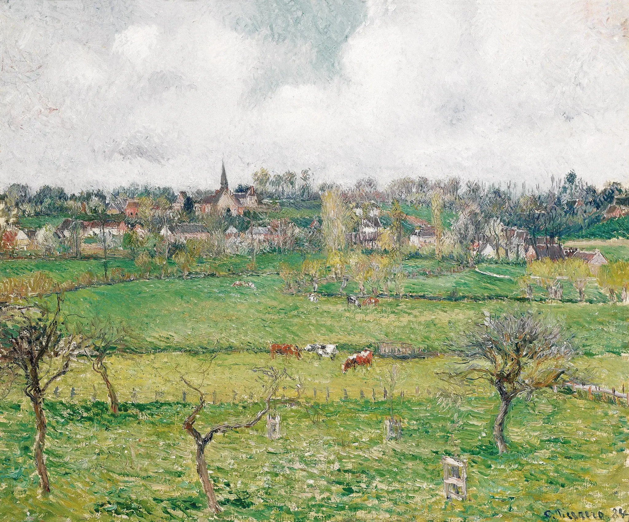 Reproduction du tableau « Vue de Bazincourt - Camille Pissarro » par Alpha Reproduction en peinture à l’huile