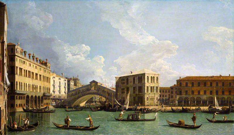 Une vue du Rialto, Venise - Canaletto