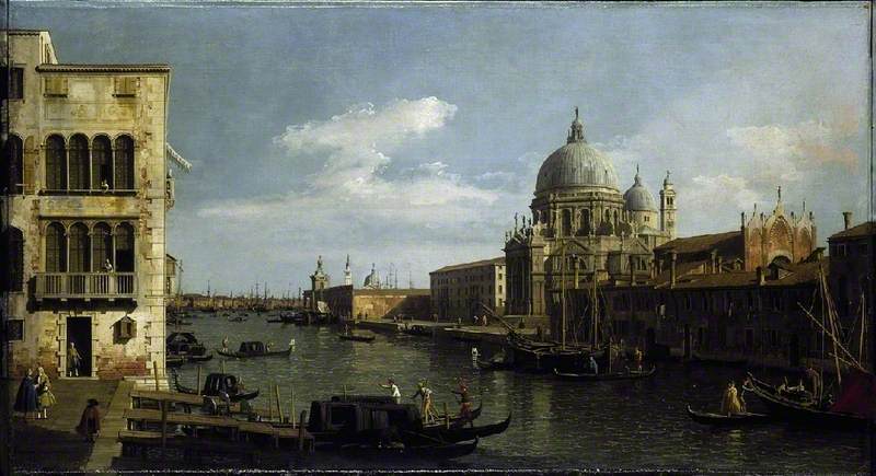 Vue sur le Grand Canal : Santa Maria della Salute et la Dogana depuis le Campo Santa Maria Zobenigo - Canaletto