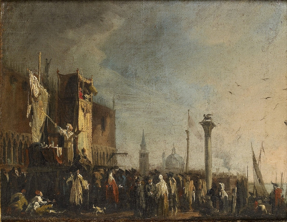 Un spectacle de marionnettes sur la Piazzetta, Venise - Canaletto