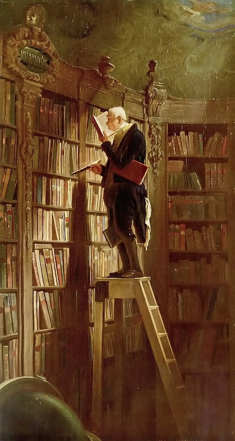Bibliotekmusen, detalj - Carl Spitzweg