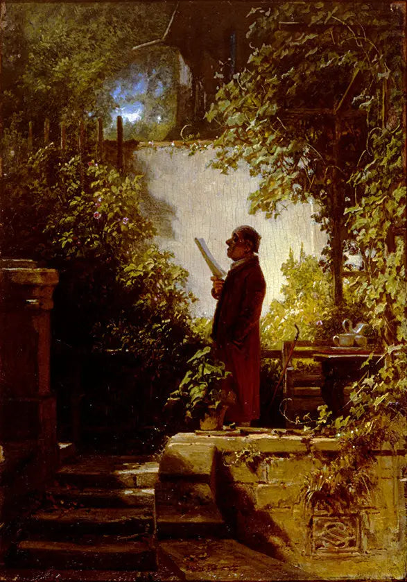 Avisleseren i hagen - Carl Spitzweg
