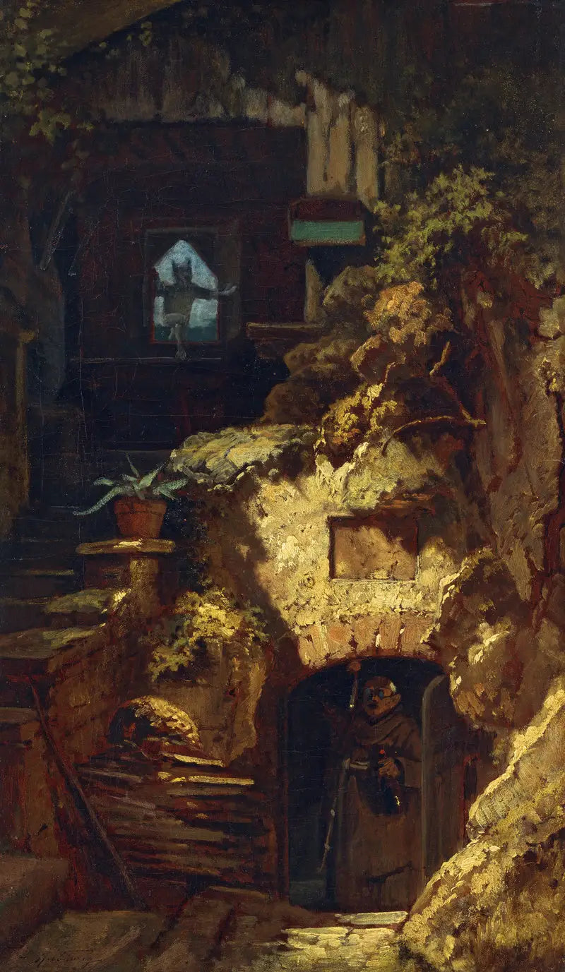 Eremitten og djevelen - Carl Spitzweg