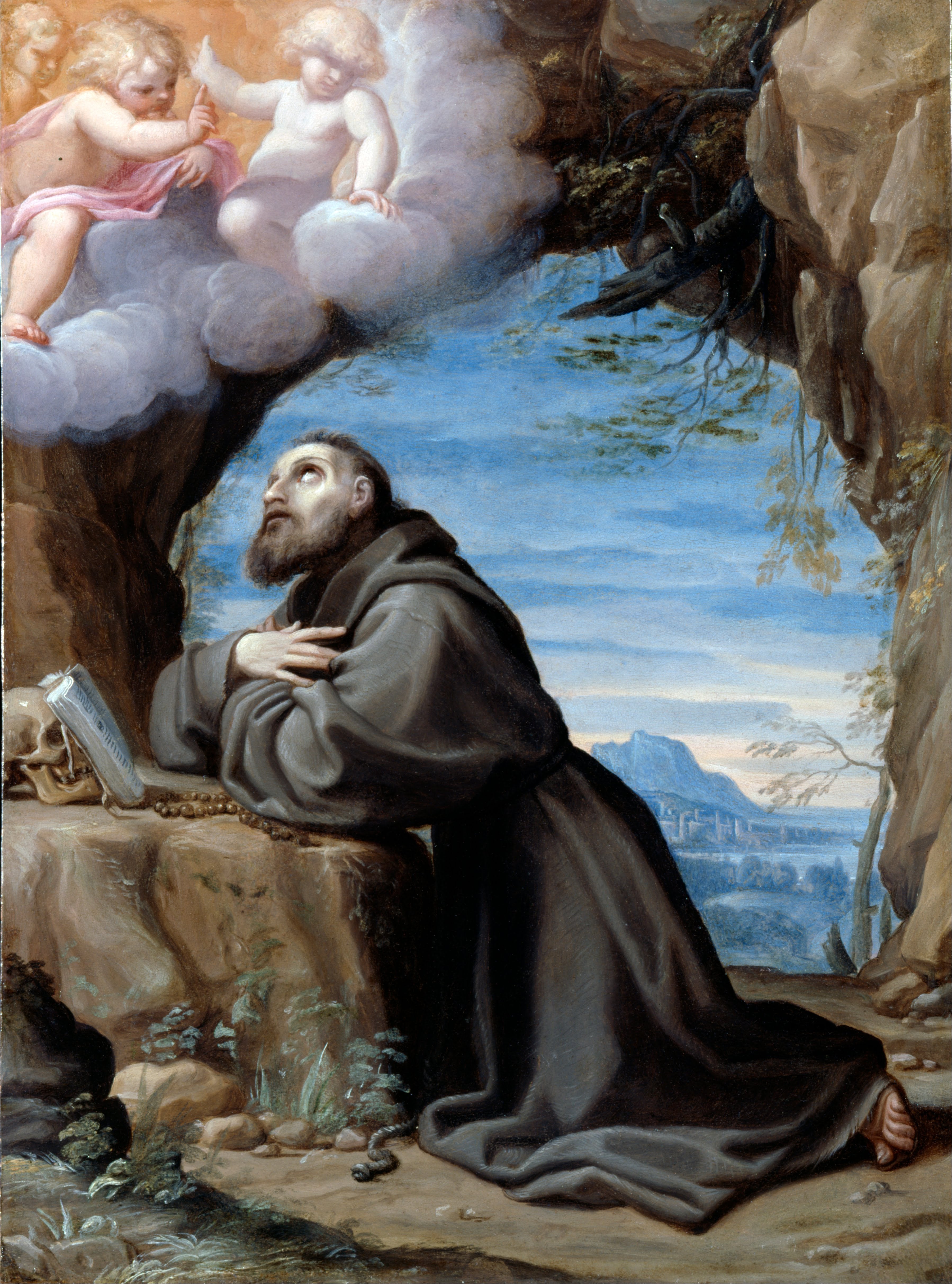 Saint François en méditation - Ludovico Carracci - Alpha Reproduction