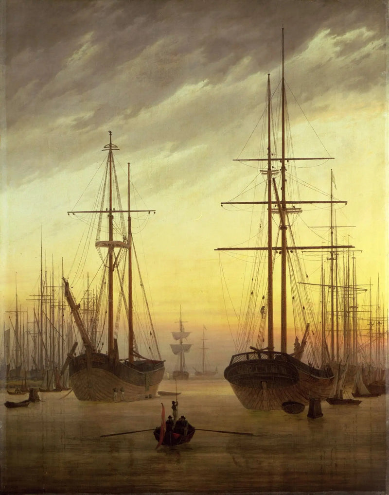 Utsikt over en havn - Caspar David Friedrich