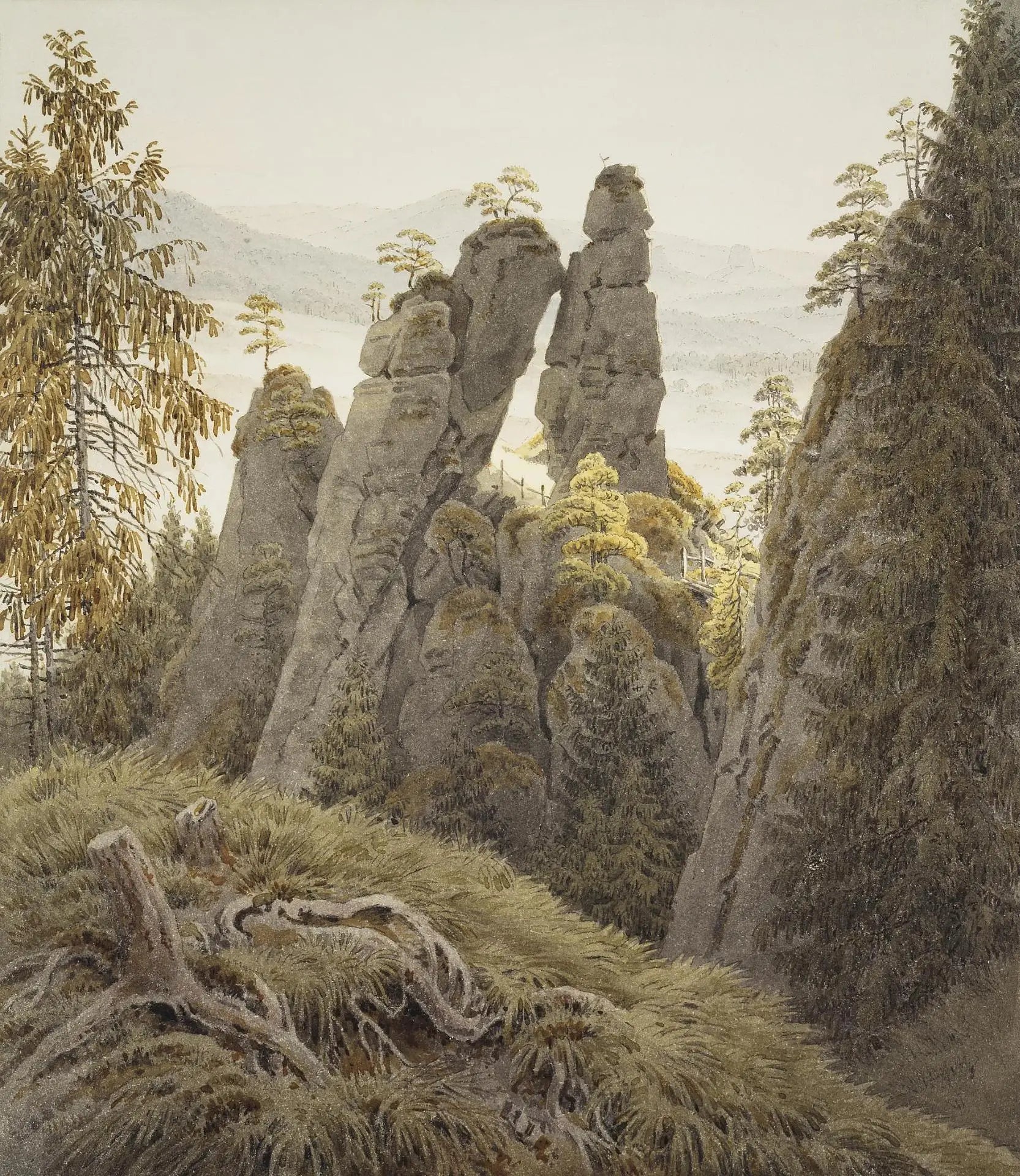 Reproduction du tableau « La roche porte en Neurathen - Caspar David Friedrich » par Alpha Reproduction en peinture à l’huile