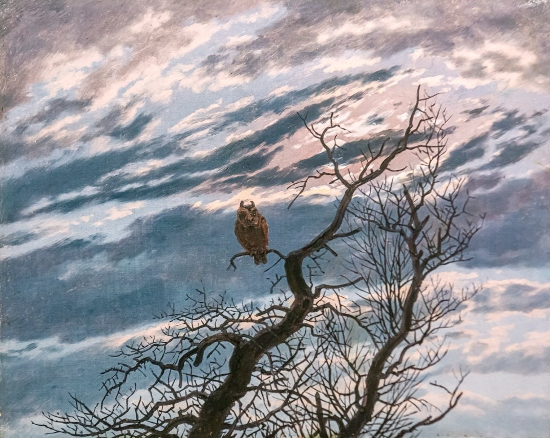 Reproduction du tableau « Hibou sur un arbre - Caspar David Friedrich » par Alpha Reproduction en peinture à l’huile