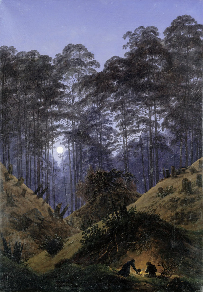Inne i skogen i måneskinnet - Caspar David Friedrich